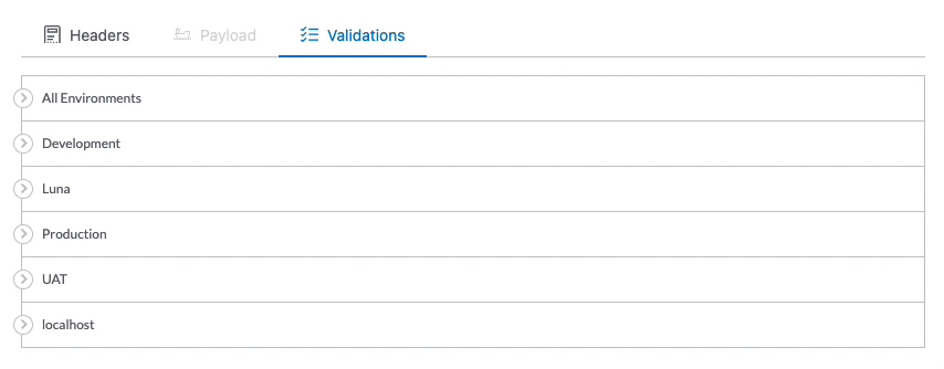 Set validations per environment in Testfully