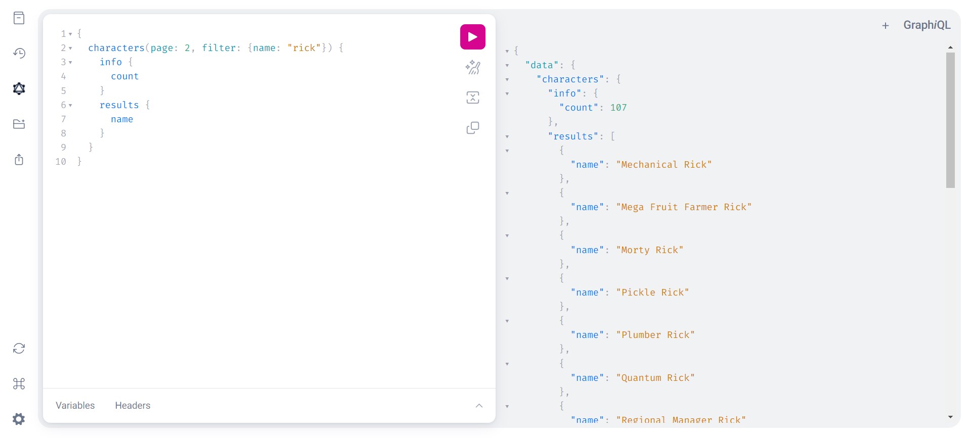 GraphiQL: First-ever GraphQL client with basic features 