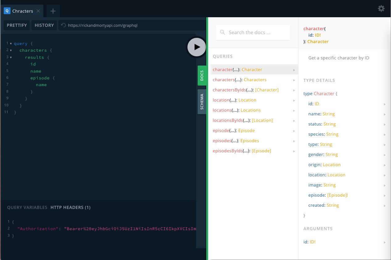 GraphQL Playground is a built-in tool for most GraphQL APIs.