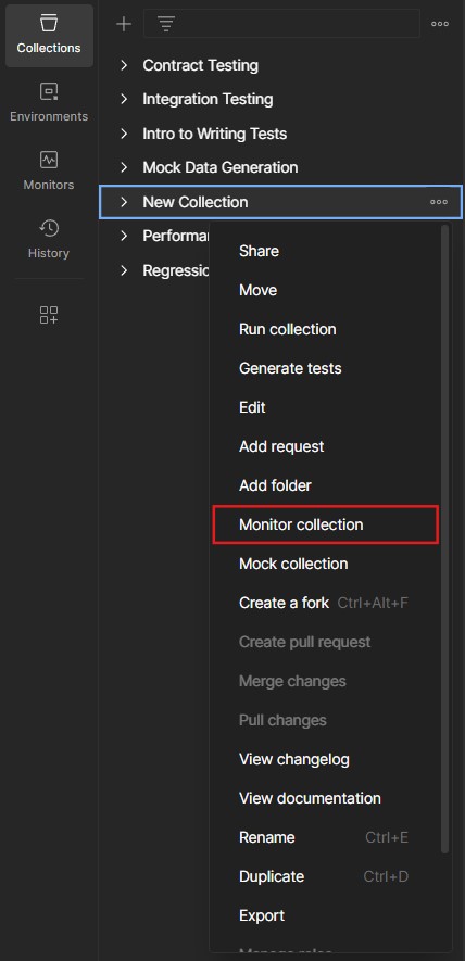Postman monitor collection
