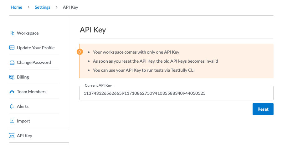Get your Testfully API Key