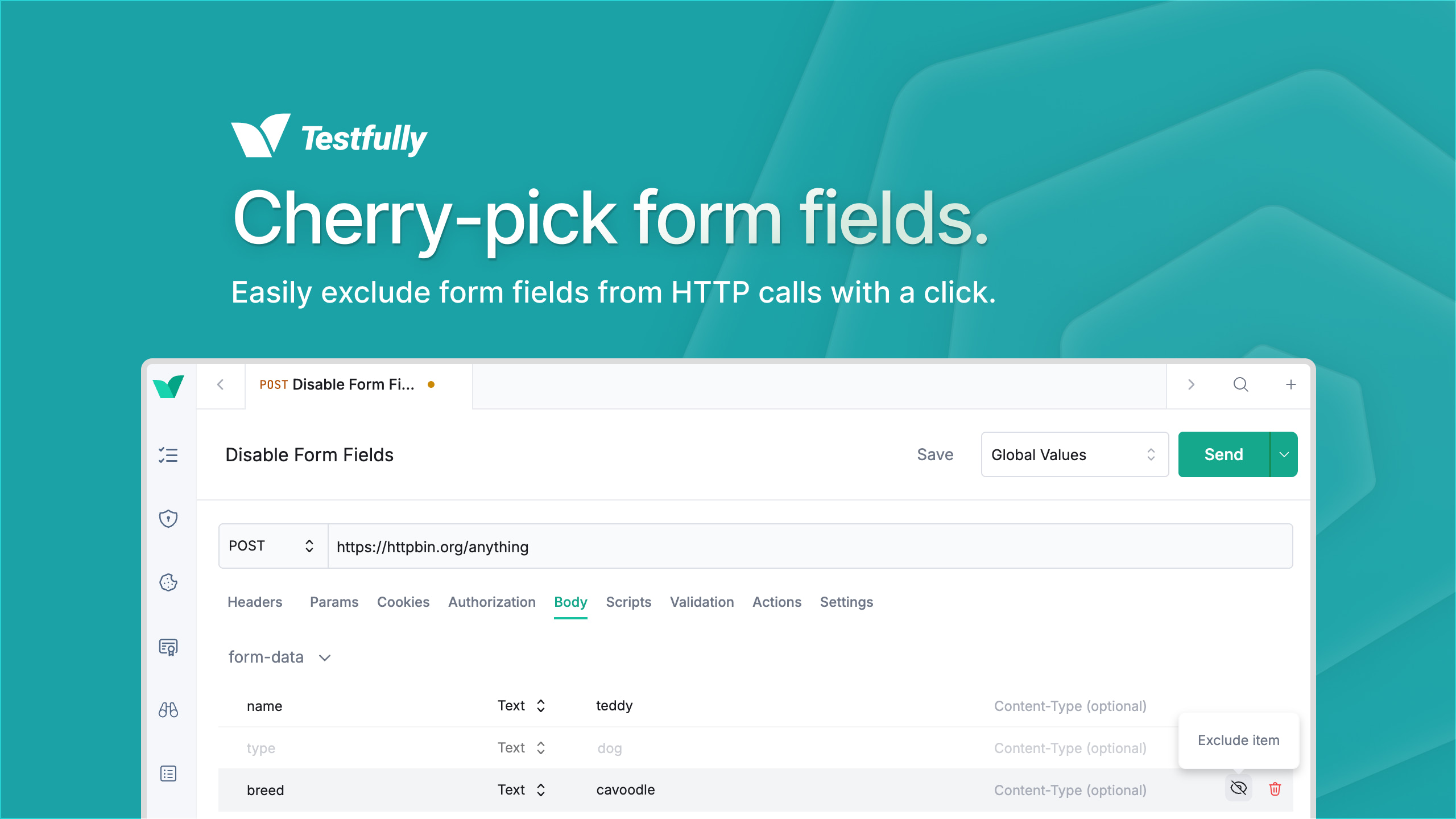 Cherry-pick form fields