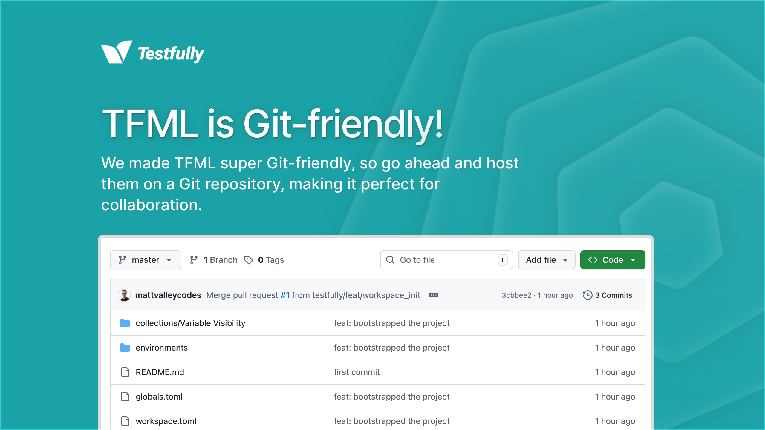 Example TFML files pushed to a Git repository