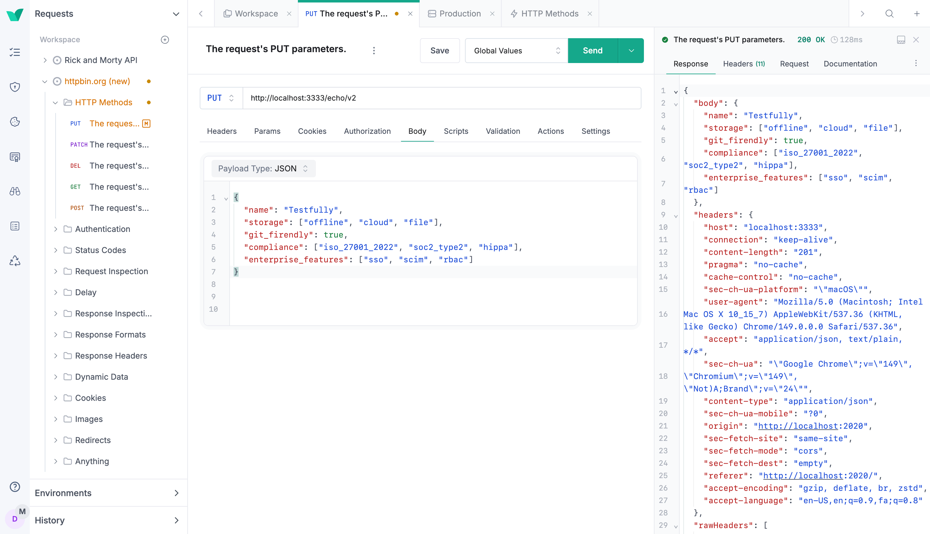 Screenshot of Testfully.io app