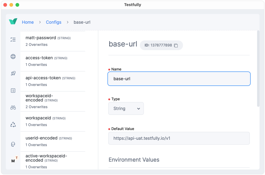 Testfully's config management feature